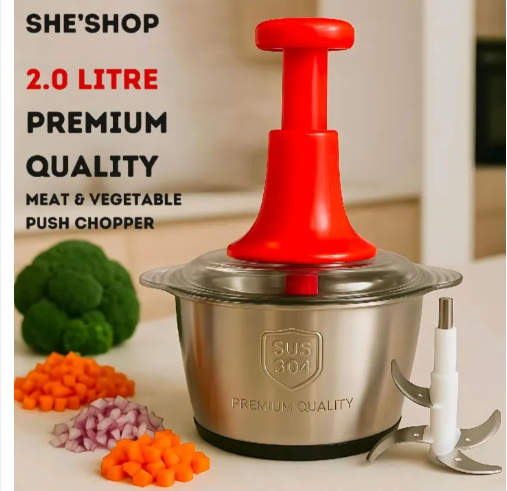 2.0 Litre Premium Quality Meat & Vegetable Push Chopper