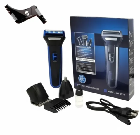 3-in-1 Electric Hair Clipper & Trimmer Set - Model KM-6332