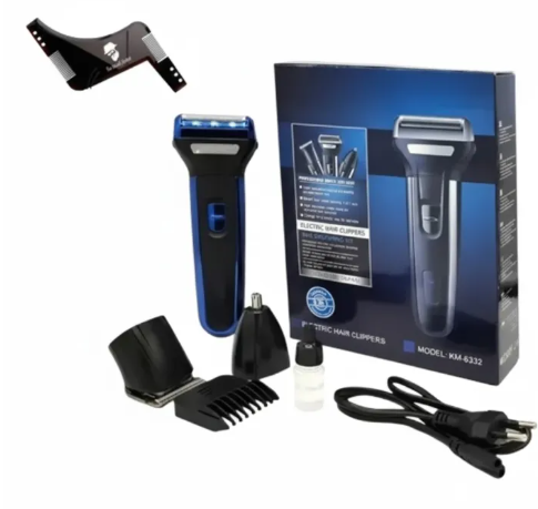 3-in-1 Electric Hair Clipper & Trimmer Set - Model KM-6332