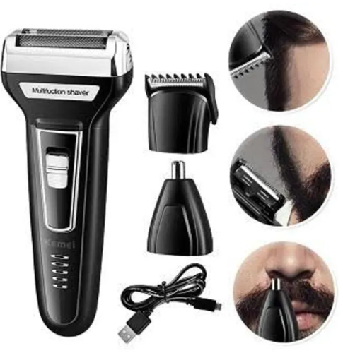 3-in-1 Electric Hair Clipper & Trimmer Set - Model KM-6332