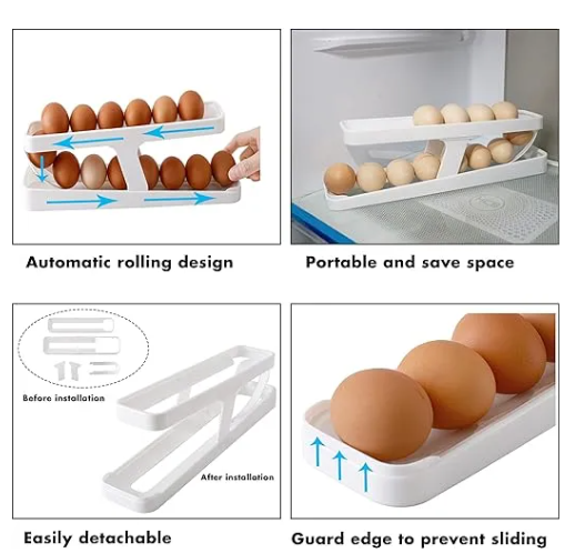 Auto Rolling Egg Holder for Fridge