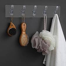 Transparent Self-Adhesive 6-Hook Wall Strip – No-Drill Organizer