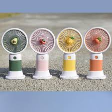 Cute Fruit Handheld Mini Fan – Portable USB Rechargeable