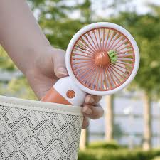 Cute Fruit Handheld Mini Fan – Portable USB Rechargeable