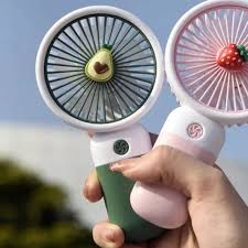 Cute Fruit Handheld Mini Fan – Portable USB Rechargeable